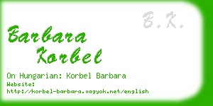 barbara korbel business card